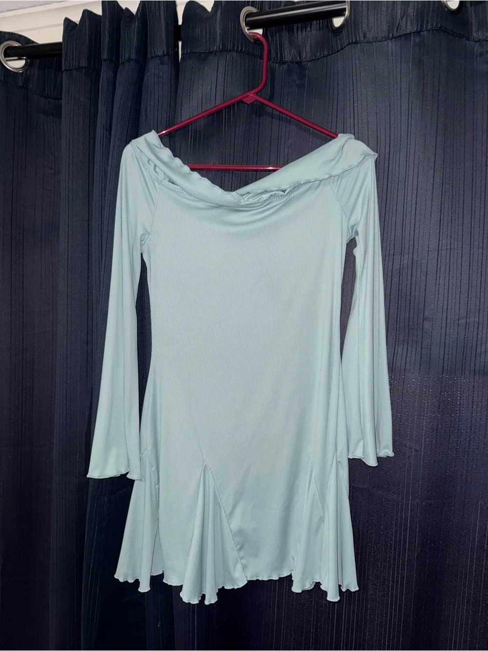 Off-Shoulder Light Mint Green Women's Dress